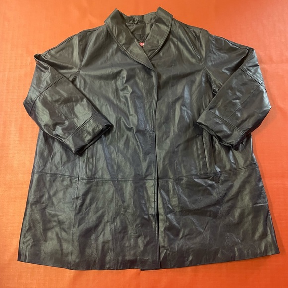 34W Women’s Genuine leather coat Navy Blue - Picture 6 of 16